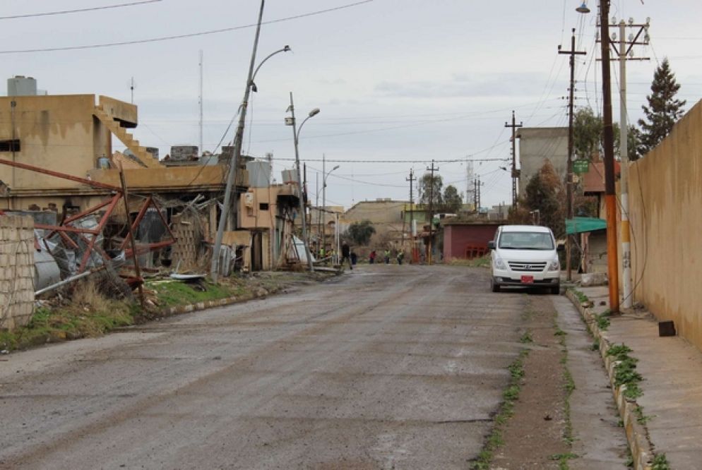 Una via di Qaraqosh ancora deserta