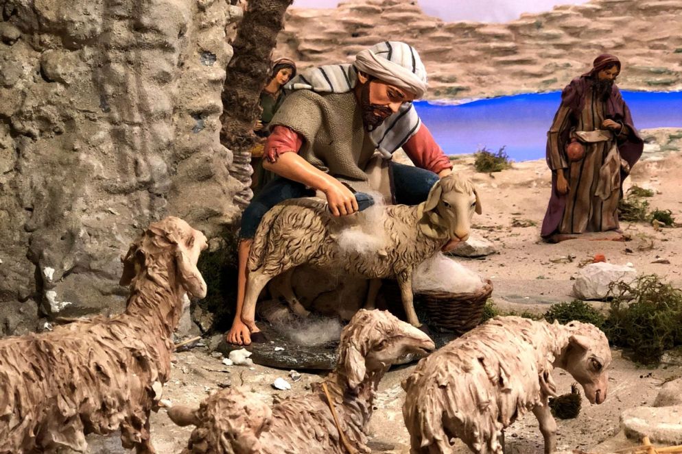 In tutto il presepe non ci sono case, a simboleggiare quasi lo stato di tanti terremotati che nel Centro Italia hanno perso la casa e si trovano in situazione di precarietà simboleggiata dalla tenda  sotto la quale giace Gesù..