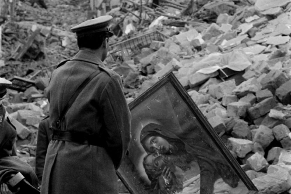 Gibellina (Archivio Ansa). Le case di tufo crollarono, chiese e campanili anche. Si contarono 300 morti, mille feriti e 70mila sfollati.