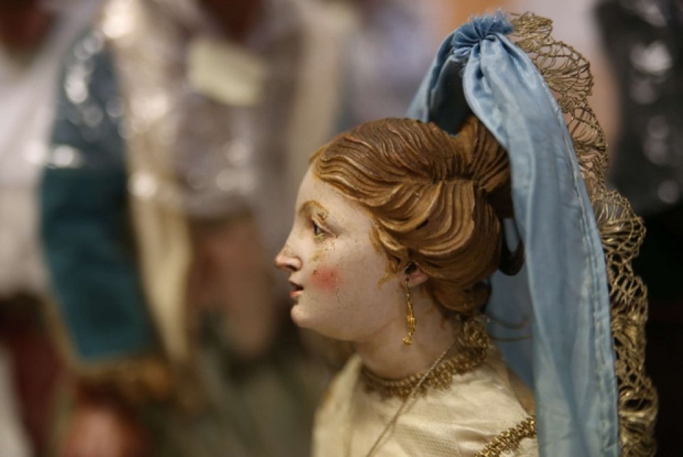 Dettaglio di una statua del presepe del Museo Luxoro, Genova (foto Molinari)