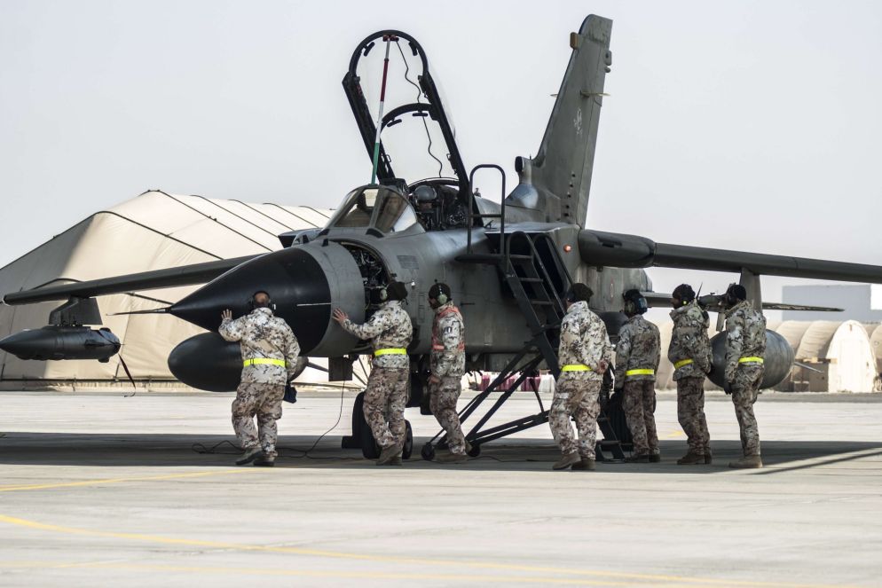 Operazione Prima Parthica. Preparazione al decollo di un Tornado impegnato in attività di sorveglianza e ricognizione