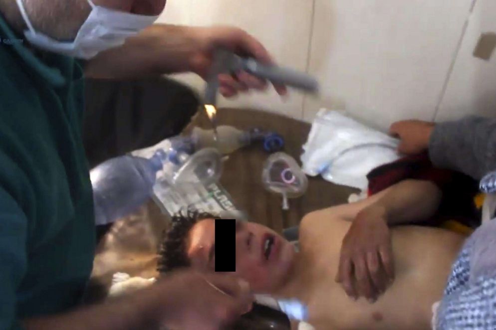 Un frame del video postato dal gruppo anti-governativo siriano Edlib Media Center