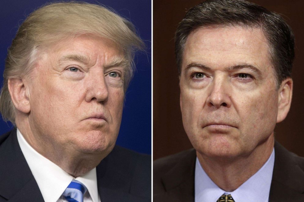 Il presidente americano Donald Trump e l'ex direttore del Fbi James Comey (Ansa)