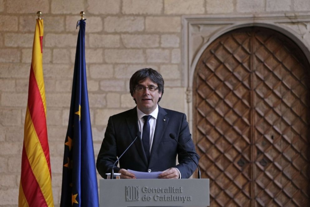 Il presidente catalano Carles Puigdemont (Ansa)