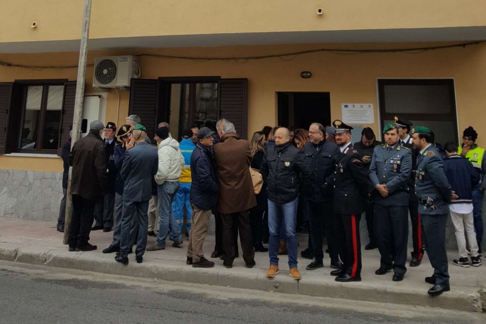Un momento dell'inaugurazione del Centro di aggregazione sociale