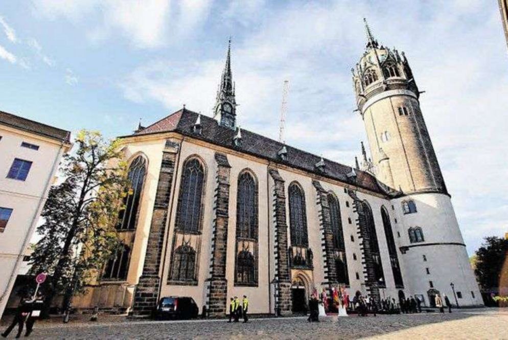 La chiesa del castello a Wittenberg in Germania