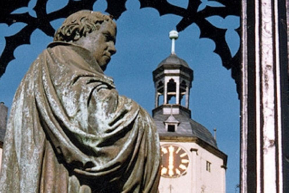 La statua di Martin Lutero a Wittenberg