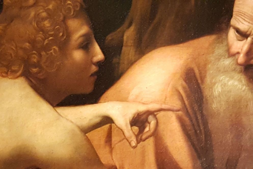 Caravaggio, particolare dal "Sacrificio di Isacco" (Firenze, Uffizi)