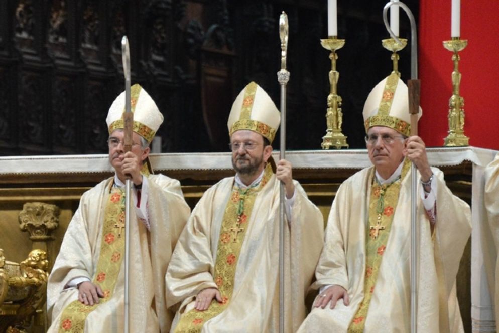 Il giorno dell'ordinazione episcopale con Agnesi e Martinelli