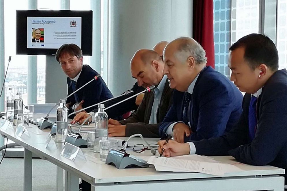 Un momento della presentazione di Isiamed in Palazzo Lombardia, il 29 giugno
