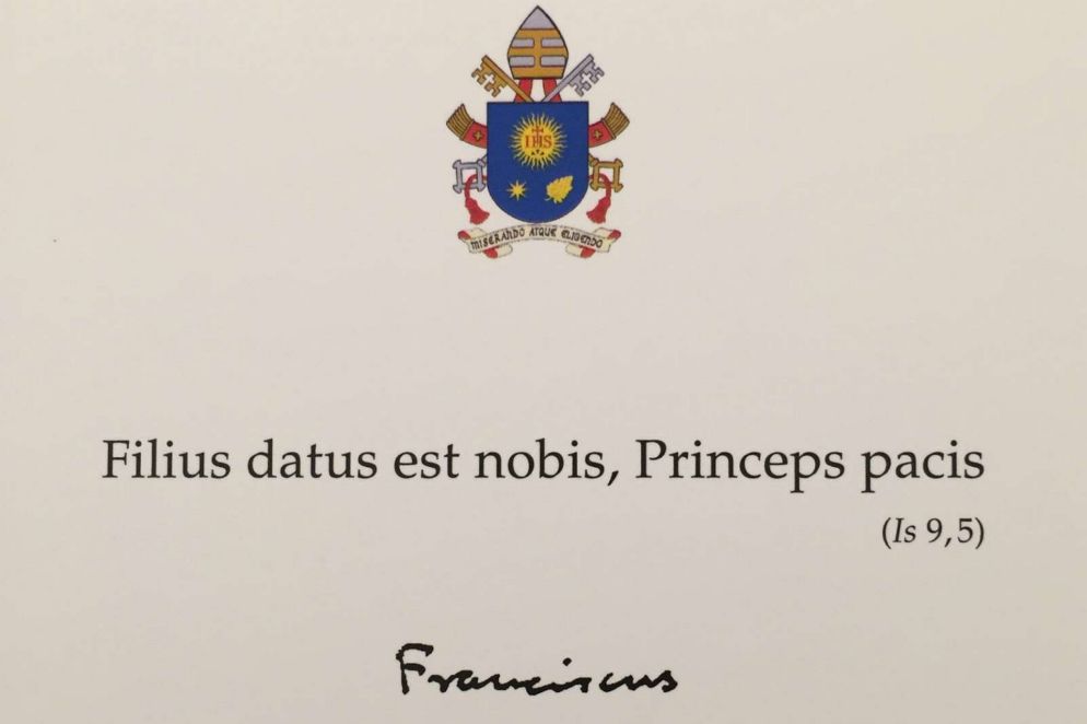 Il biglietto di auguri del Papa per il santo Natale