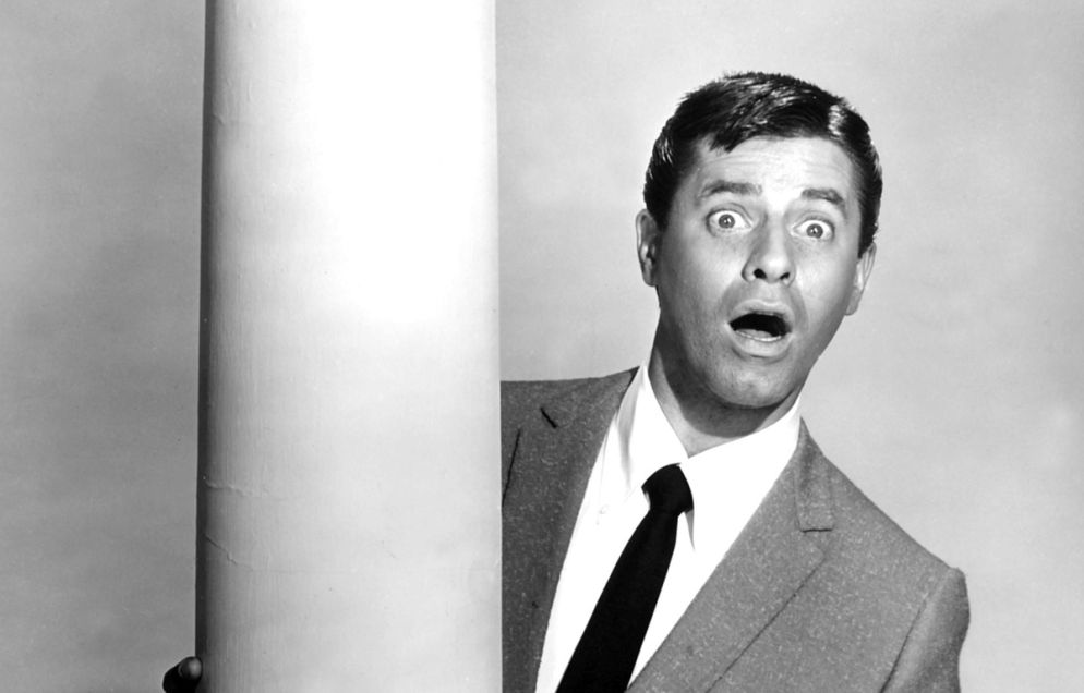 Jerry Lewis in una tipica espressione comica