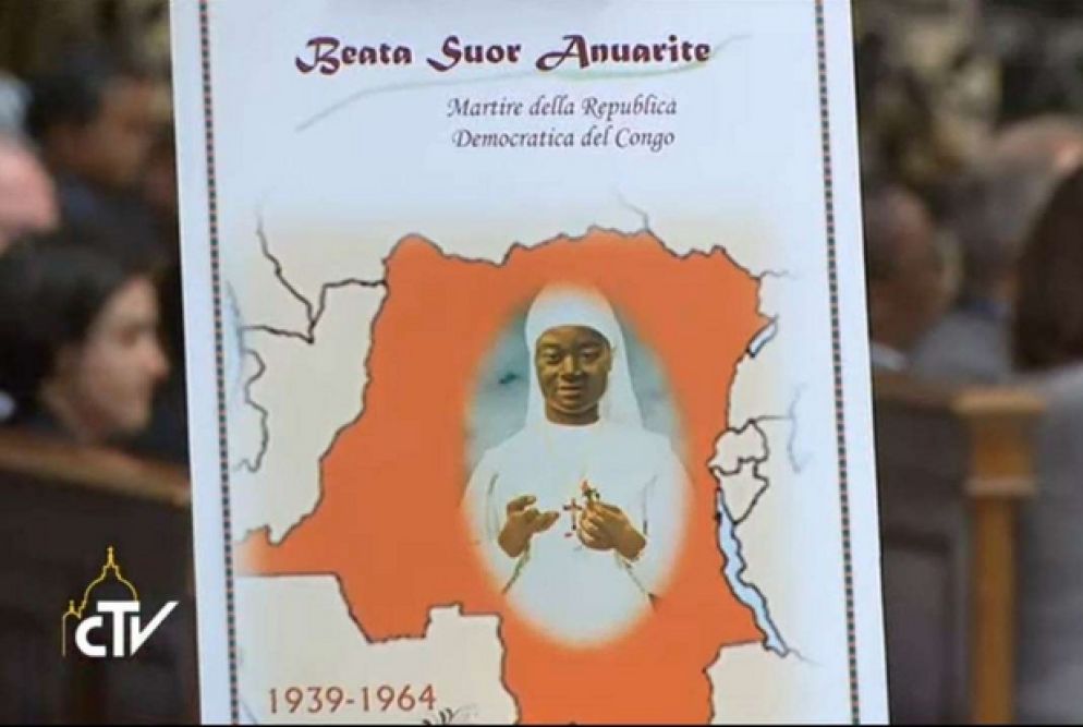 Una suora martire, la sua immagine è stata esposta durante la cerimonia per il Congo e il Sud Sudan
