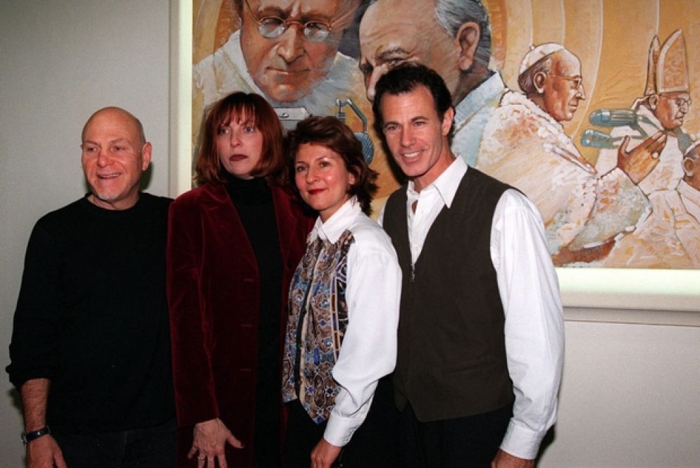 I Manhattan Transfer nel 1998 i Vaticano per il Concerto di Natale. A sinistra, il fondatore scomparso Tim Hauser