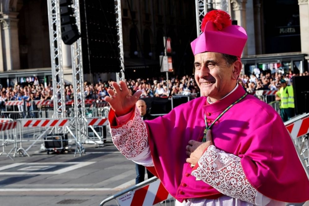 L'arcivescovo di Milano Mario Enrico Delpini il giorno del suo ingresso ufficiale il 24 settembre 2017