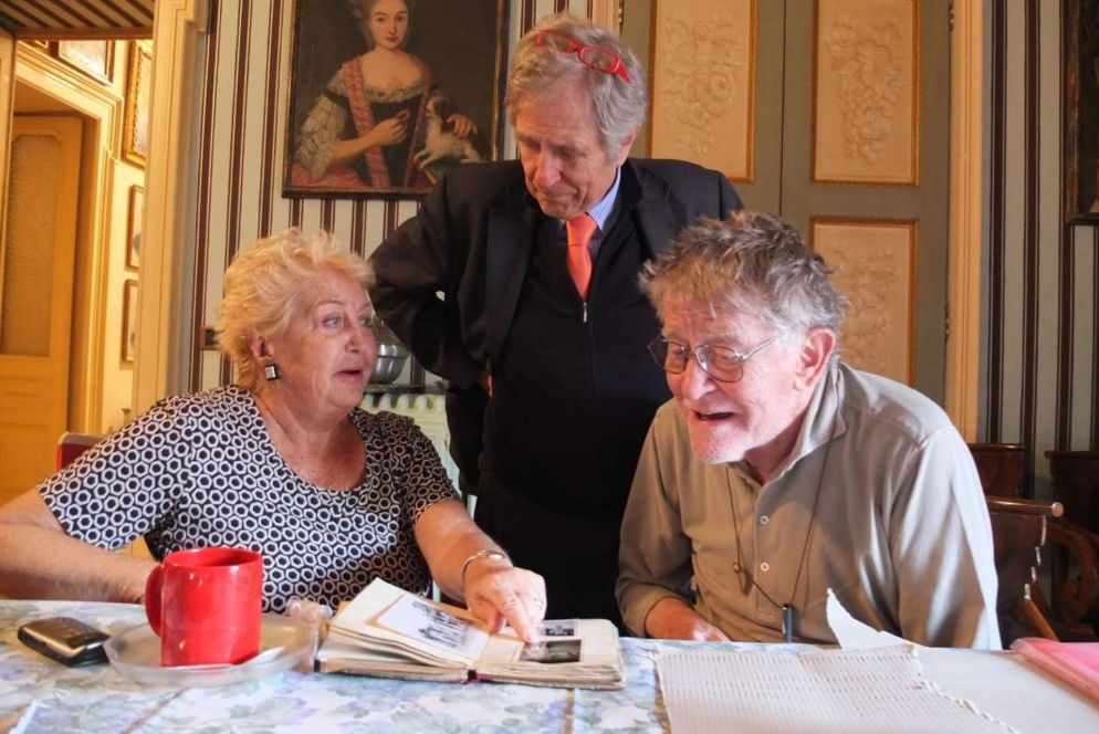 Maris, sorella di Martini, il giornalista e biografo Marco Garzonio assieme al maestro Ermanno Olmi