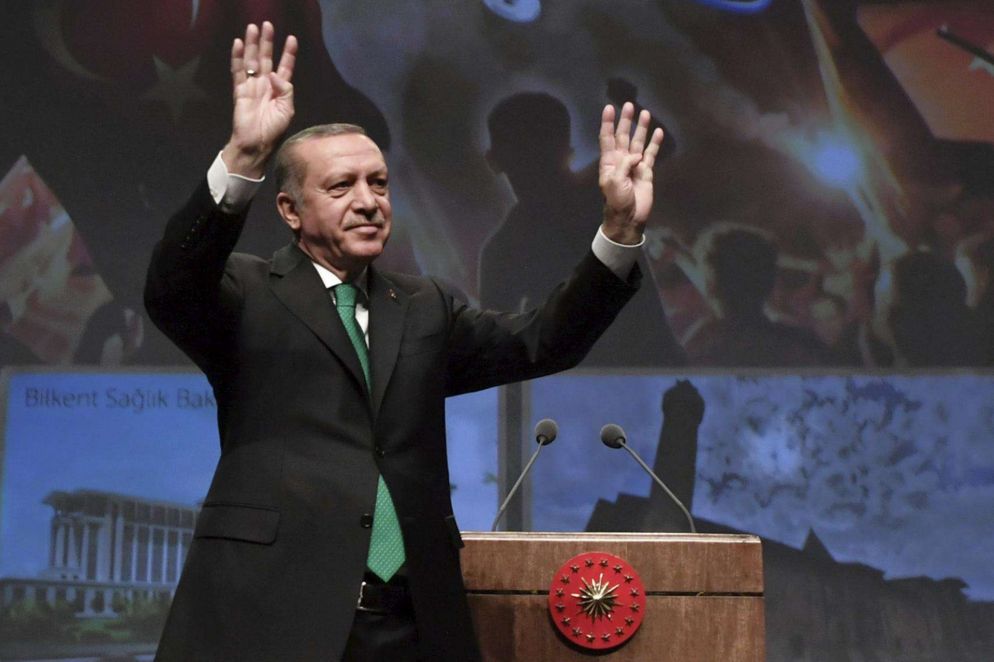 Il presidente turco Erdogan (Ansa)