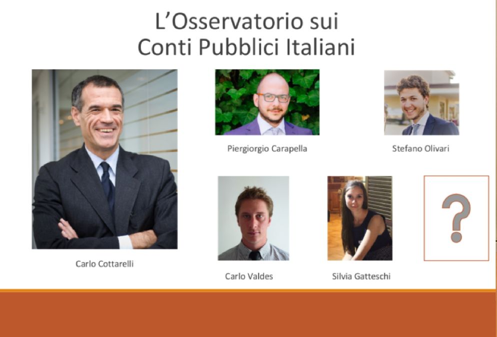 I membri dell'Osservatorio sui conti pubblici dell'Università Cattolica