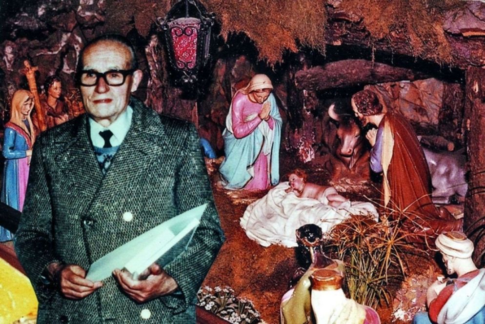 Egidio Negrini che realizzò dal 1963 il Presepe biblico di Baggio (foto Presepe biblico di Baggio)