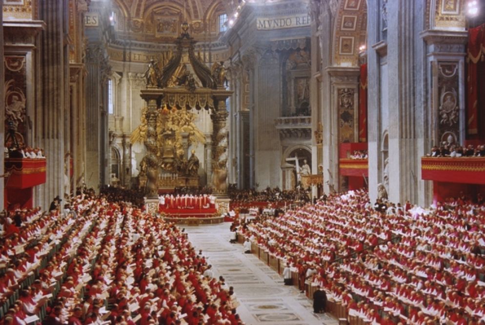 Una sessione del Concilio Vaticano II