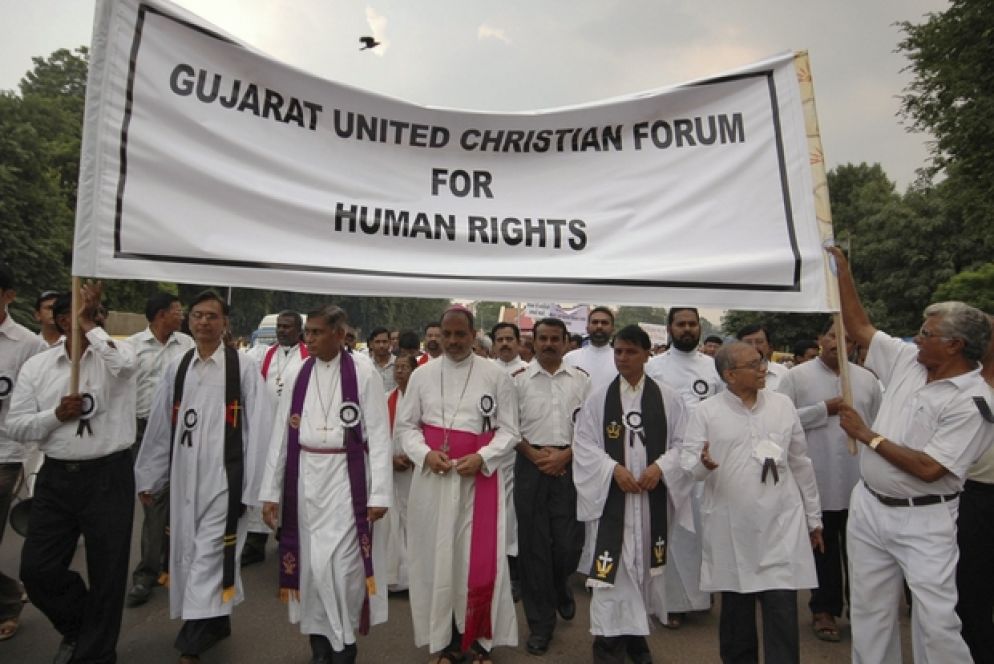 Manifestazione in difesa della libertà religiosa in India