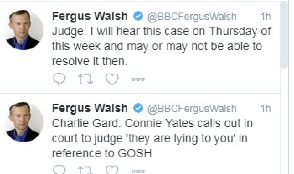 La diretta via tweet del giornalista della Bbc.