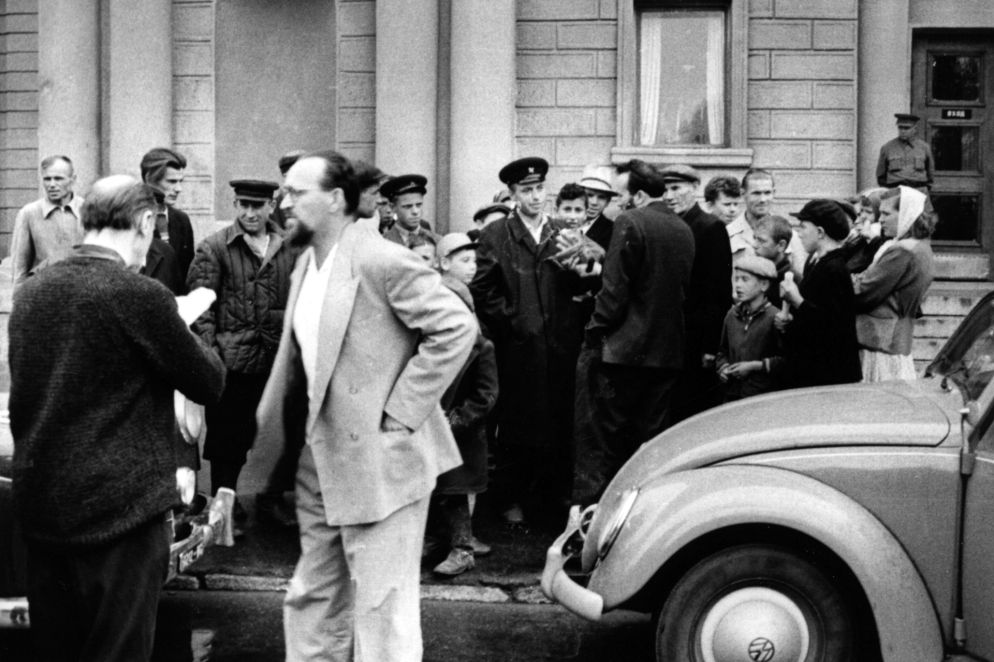 Padre Scalfi in uno dei suoi viaggi nell'allora Urss