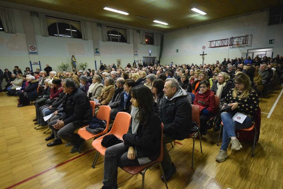 Un momento della veglia di preghiera a Spoleto