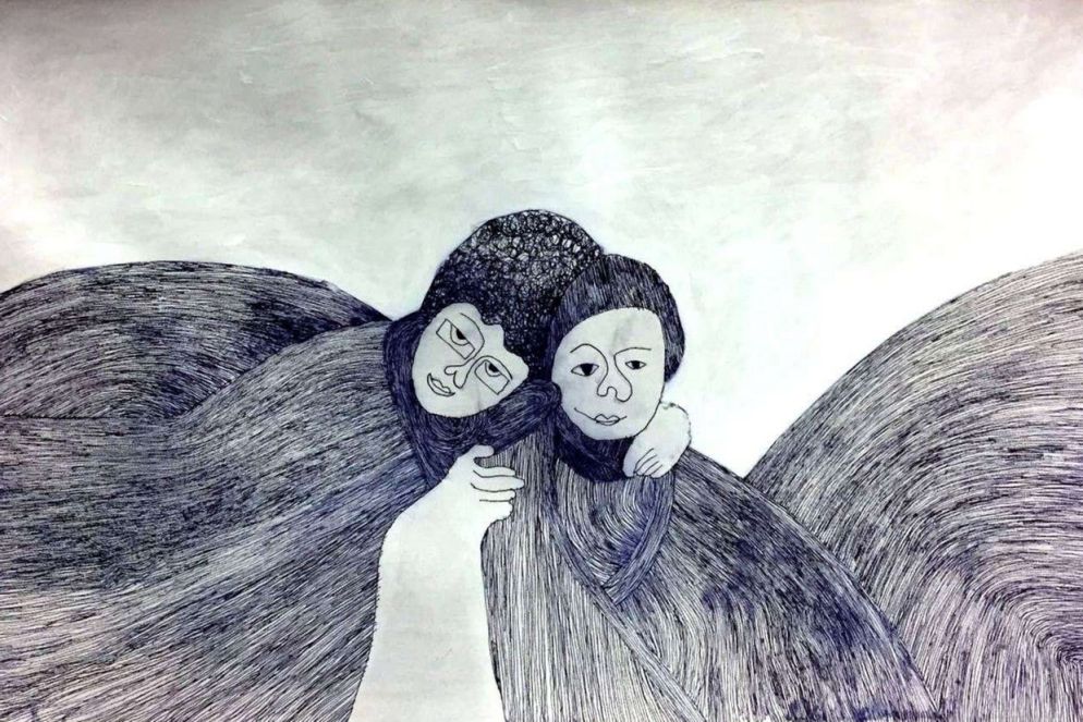 «La mia amica Tommasina» Sara Sebastianis (penna su tela)