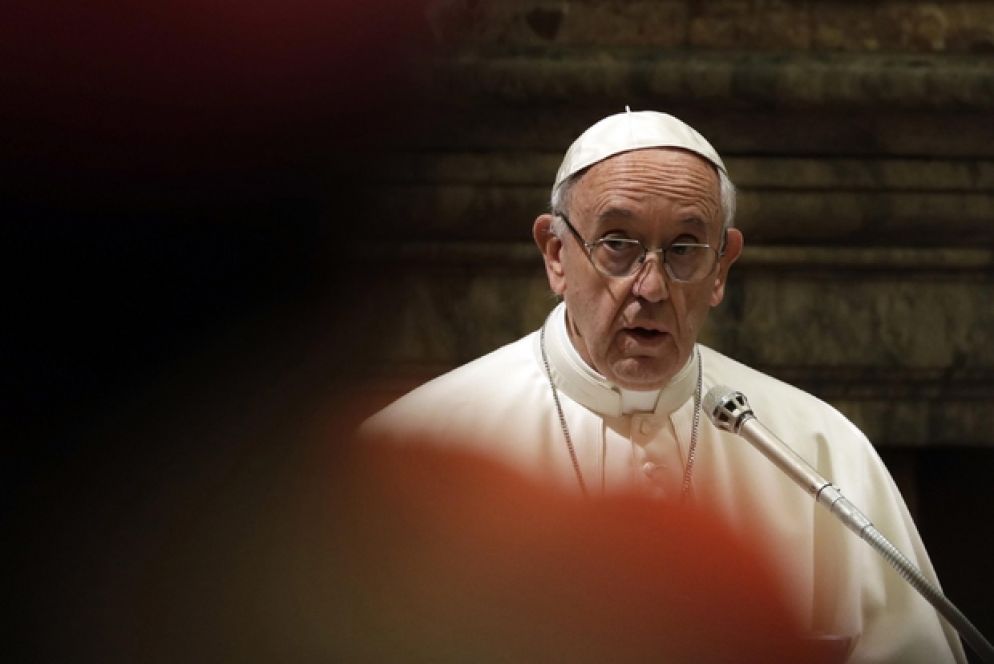 Un intervento di Francesco (Ansa)