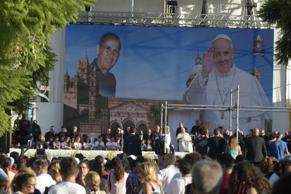 Il 15 settembre papa Francesco è a Palermo, nel ricordo di padre Pino Puglisi (Ansa)