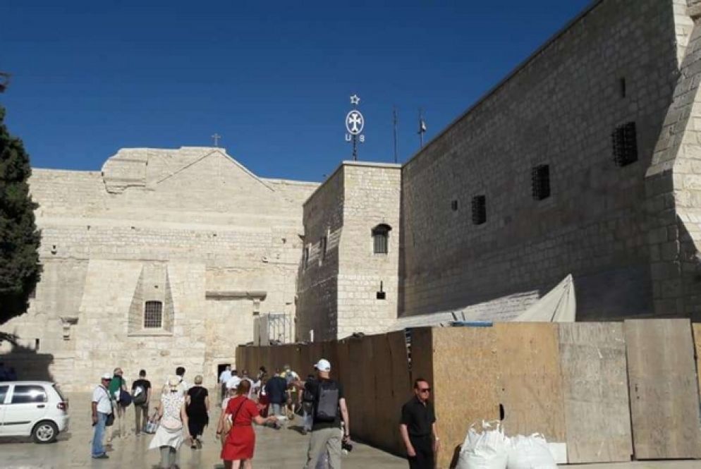 L'esterno della Basilica della Natività a Betlemme