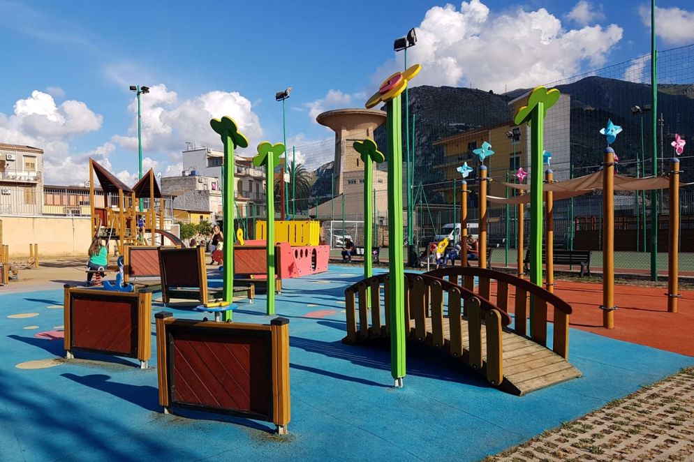 Il centro polivalente sportivo "Beato Giuseppe Puglisi e Padre Massimiliano Kolbe" a Brancaccio, periferia di Palermo