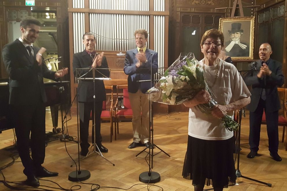 Luisa Mandelli nel concerto del 2016 in cui era tornata a cantare "Traviata" a "Casa Verdi" a Milano