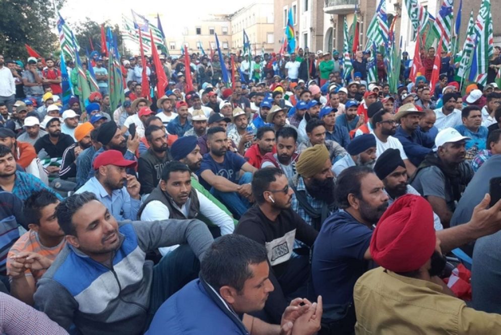 Un momento della manifestazione a Latina