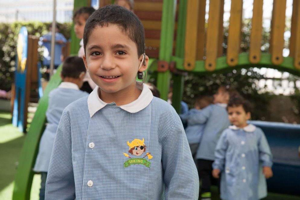 Uno dei ragazzi sordi dell'istituto Effetà voluto a Betlemme da Paolo VI (foto Federico Ghelli)