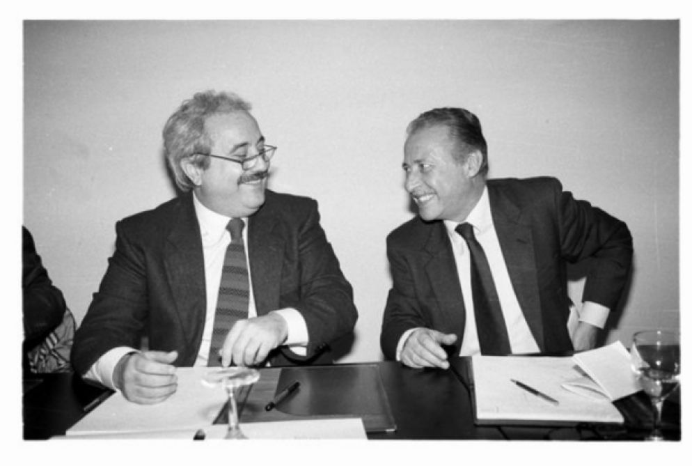 Giovanni Falcone (a sinistra) e Paolo Borsellino (archivio Ansa)