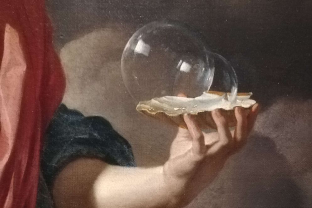 Karel Dujardin, «Ragazzo che soffia bolle di sapone» (1663, particolare)