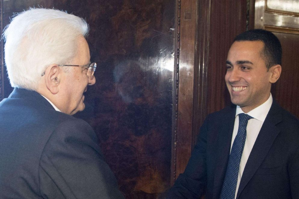 Il presidente Mattarella con Luigi Di Maio (Ansa)