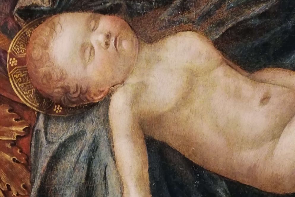 Il Bambino nella Madonna dipinta da Giovanni Bellini (Venezia, Gallerie dell'Accademia)
