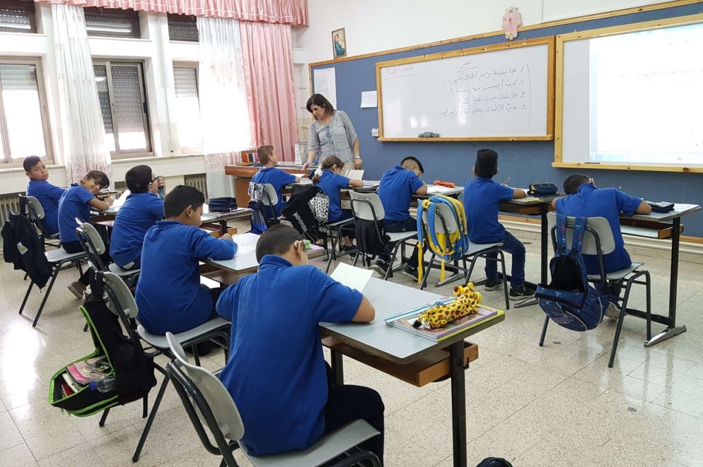 Una classe dell'istituto Effetà per ragazzi sordi a Betlemme (foto Gambassi)