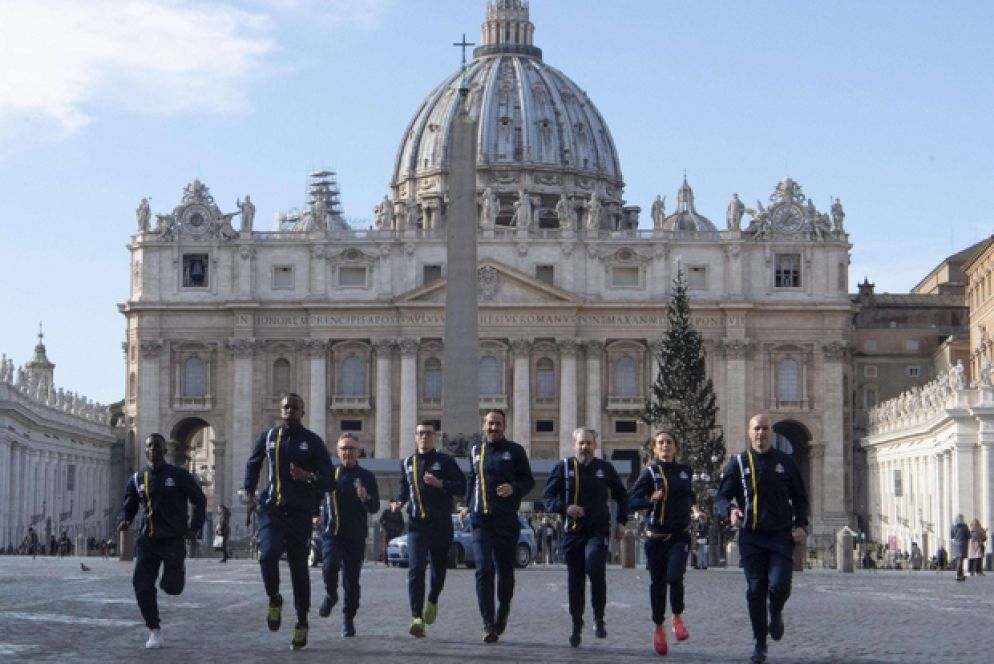 Gli atleti di Athletica Vaticana (Ansa)