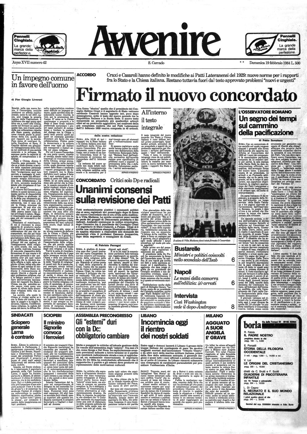 La prima pagina di Avvenire