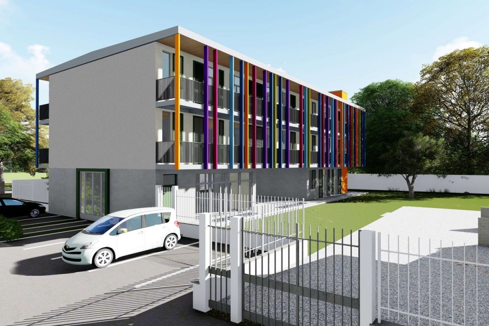 Milano: il «rendering» della «Corte di Quarto», la nuova iniziativa di Arché, che sorgerà a Quarto Oggiaro