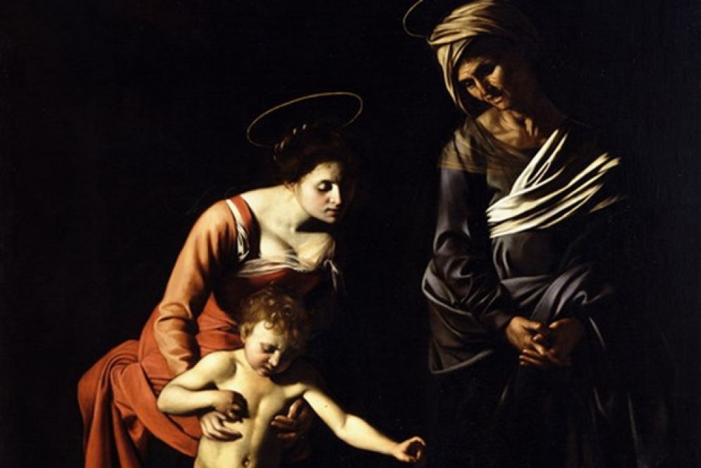 La Madonna dei Palafrenieri di Caravaggio (particolare) Ansa