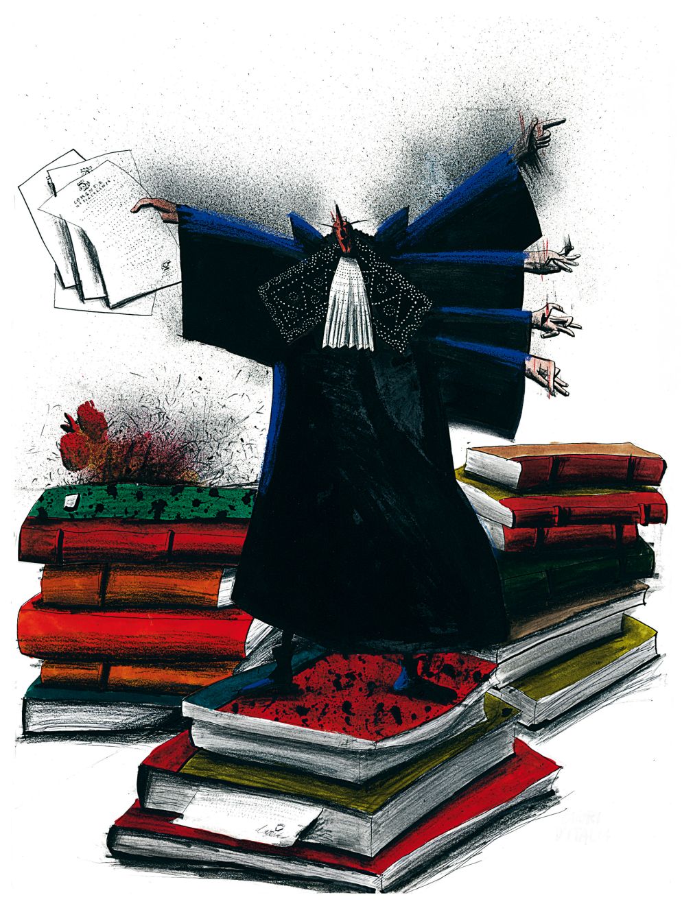 Il Dottor Azzeccagarbugli secondo Federico Maggioni autore delle illustrazioni dei «Promessi Sposi» editi da Jaca Book