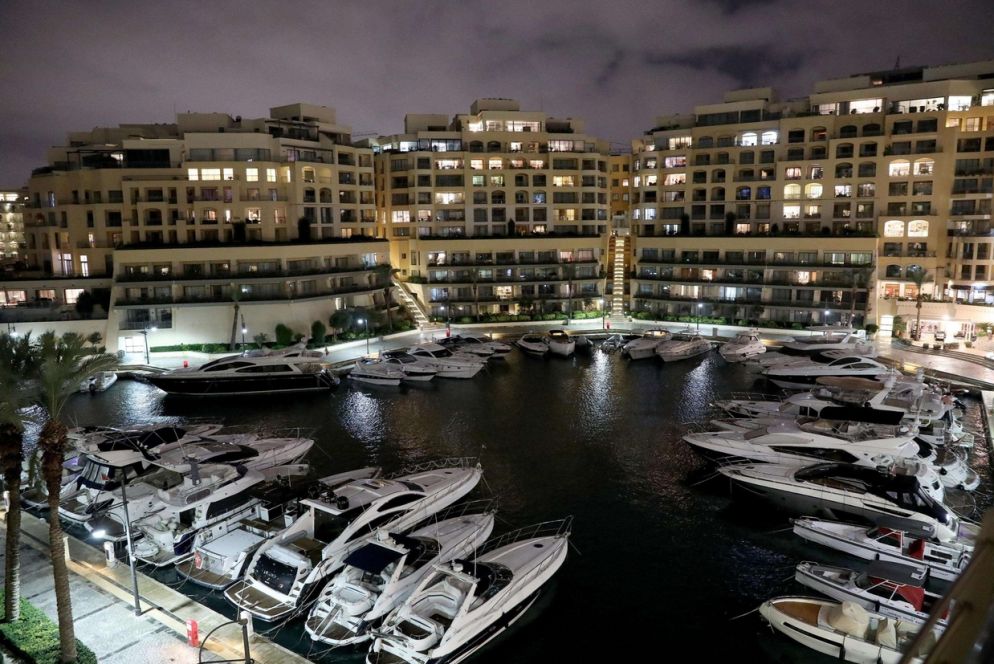 Il porto di Portomaso a Malta, dove l'imprenditore è stato arrestato a bordo del suo yacht mentre cercava di uscire dalle acque territoriali (Ansa)