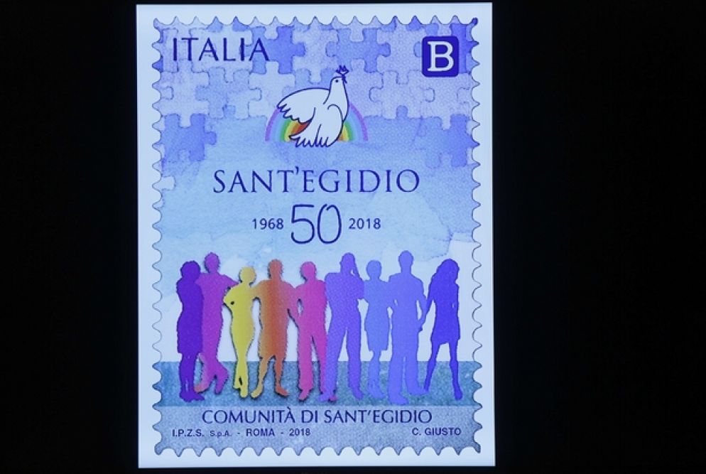 Il fracobollo dedicato ai 50 anni della Comunità di Sant'Egidio