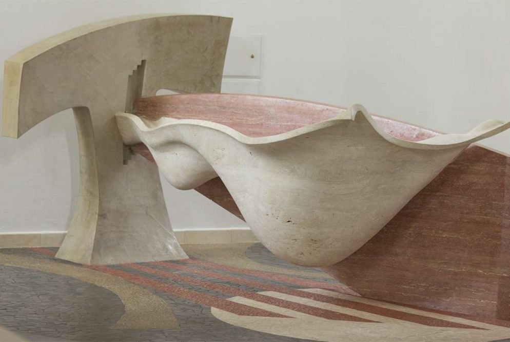 Raul Gabriel, fonte battesimale della chiesa di Olmo, Perugia