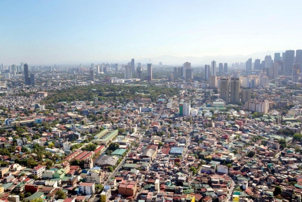 Manila, con le sue baraccopoli, vista dall'alto